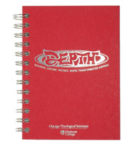 silver hot foil imprinting on a red board journal