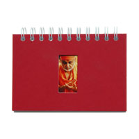 red wirebound prayer journal with die cut window and full color digital top sheet
