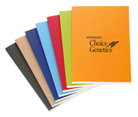 perfect-bound recycled notebooks in a range of bright colors