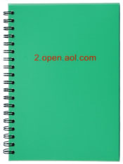 a spiral journal with a translucent green cover personalized with a two-color silkscreen logo