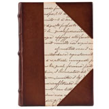 hardcover journal with leather and paper trimmed cover
