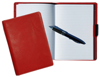 red leather classic journal with casebound ruled journal insert
