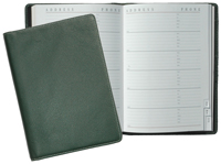 green leather Classic journal with casebound address book insert