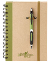 recycled board journal with green trim