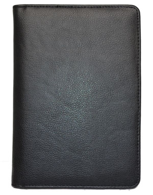 black faux leather Classic journal with stitched edges